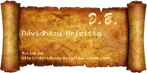 Dávidházy Brigitta névjegykártya